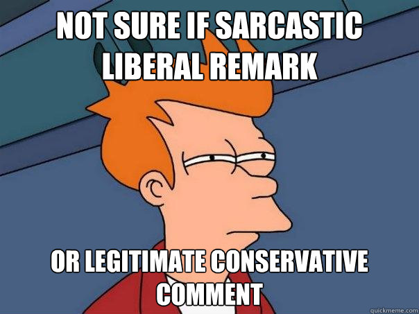 Not sure if Sarcastic Liberal Remark Or Legitimate Conservative Comment  Futurama Fry