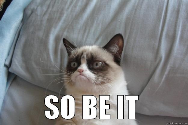 so be it -  SO BE IT Grumpy Cat