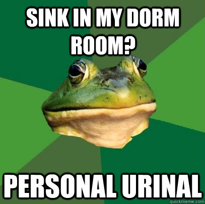 Sink in my dorm room? Personal Urinal  Foul Bachelor Frog