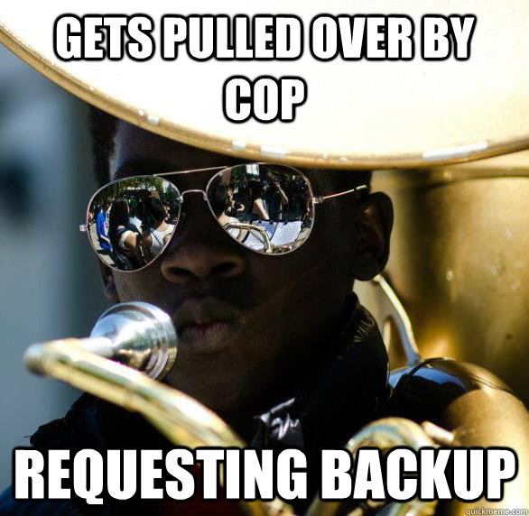 Gets Pulled over by cop requesting backup - Gets Pulled over by cop requesting backup  Badass Tuba Kid