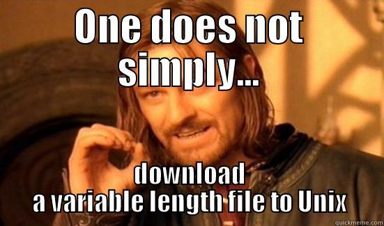 ONE DOES NOT SIMPLY... DOWNLOAD A VARIABLE LENGTH FILE TO UNIX Boromir