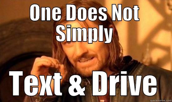 Drive Alert! - ONE DOES NOT SIMPLY TEXT & DRIVE Boromir