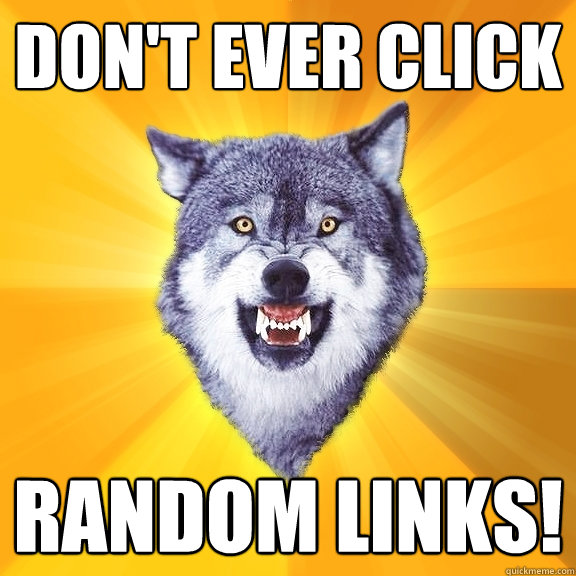 DON'T EVER CLICK RANDOM LINKS! - DON'T EVER CLICK RANDOM LINKS!  Courage Wolf