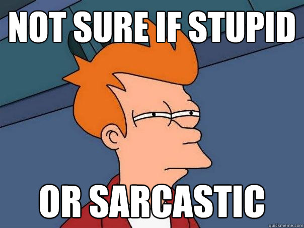 Not sure if stupid or sarcastic - Not sure if stupid or sarcastic  Futurama Fry