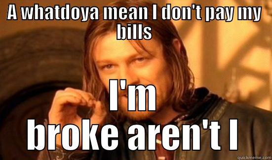 Baromir knows best - A WHATDOYA MEAN I DON'T PAY MY BILLS I'M BROKE AREN'T I Boromir