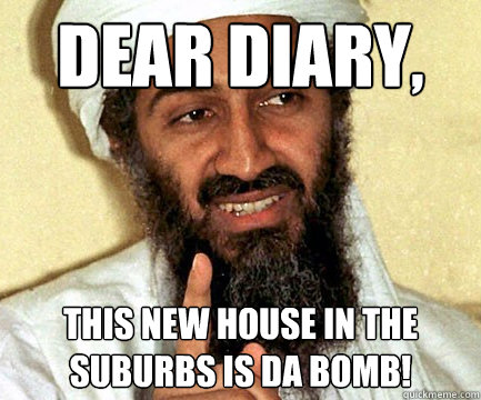 Dear Diary, This new house in the suburbs is da bomb! - Dear Diary, This new house in the suburbs is da bomb!  Osamas Journal