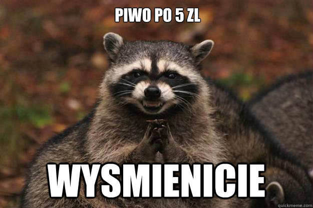 piwo po 5 zl Wysmienicie  Evil Plotting Raccoon