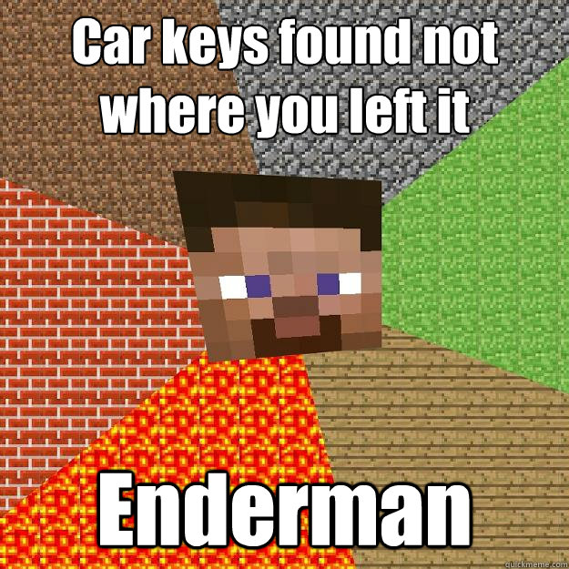 Car keys found not where you left it Enderman  Minecraft