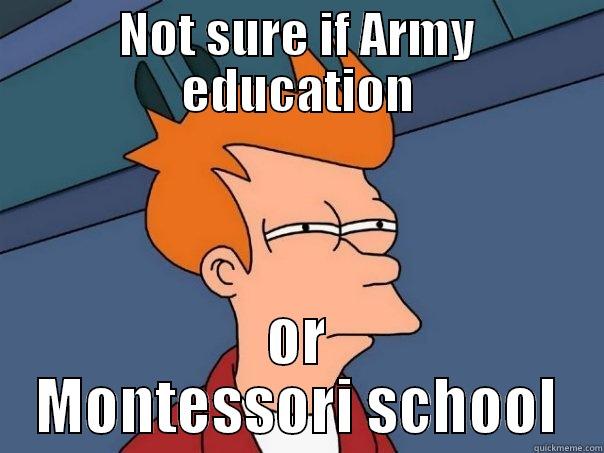 NOT SURE IF ARMY EDUCATION OR MONTESSORI SCHOOL Futurama Fry