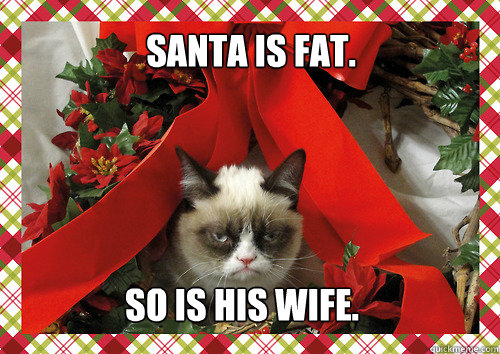Santa is fat. So is his wife.  merry christmas