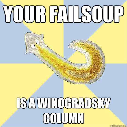 your failsoup is a winogradsky column  Bio Major Planarian