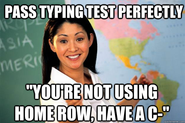 pass typing test perfectly 