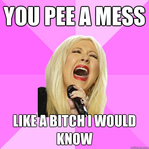 YOU PEE A MESS like a bitch i would know  Wrong Lyrics Christina