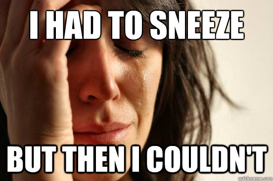 I had to sneeze but then i couldn't - I had to sneeze but then i couldn't  First World Problems