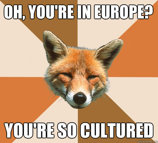 Oh, you're in Europe? You're so cultured  Condescending Fox