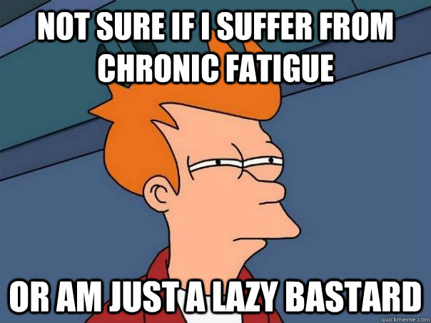 Not sure if I suffer from chronic fatigue Or am just a lazy bastard  Futurama Fry