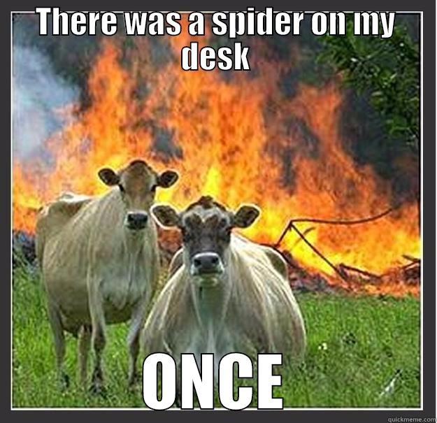 THERE WAS A SPIDER ON MY DESK ONCE Evil cows