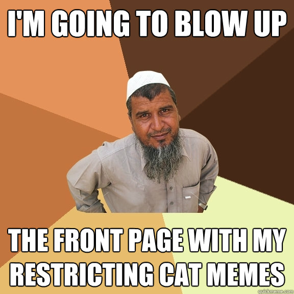 I'm going to blow up the front page with my restricting cat memes - I'm going to blow up the front page with my restricting cat memes  Ordinary Muslim Man