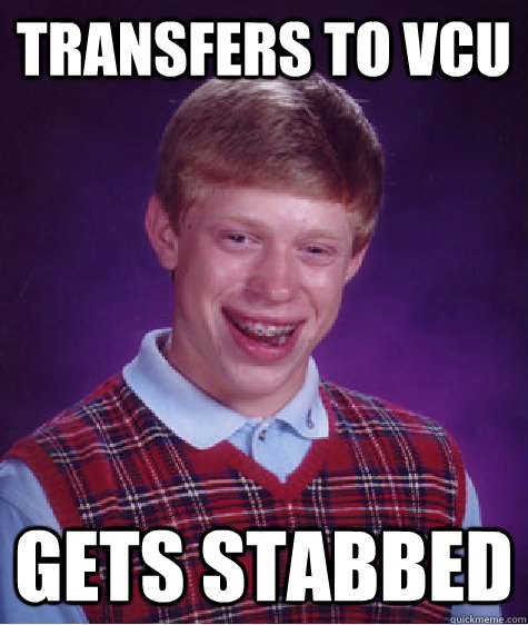 Transfers to VCU Gets Stabbed  Bad Luck Brian