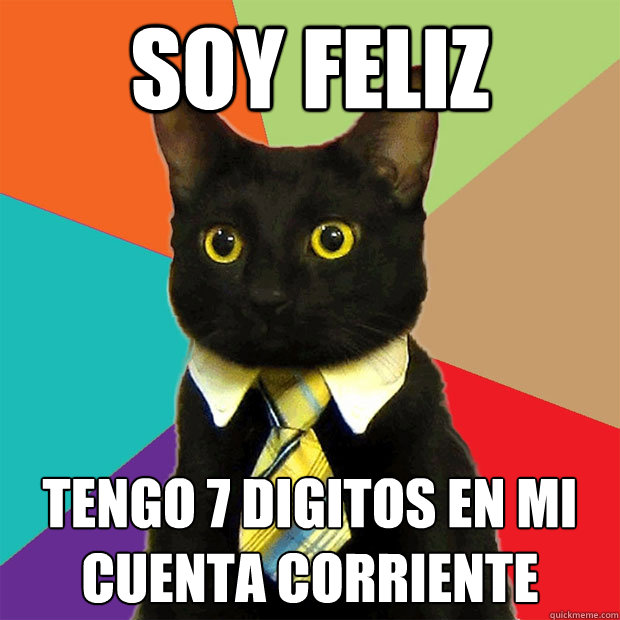 SOY FELIZ Tengo 7 digitos en mi cuenta corriente  Business Cat