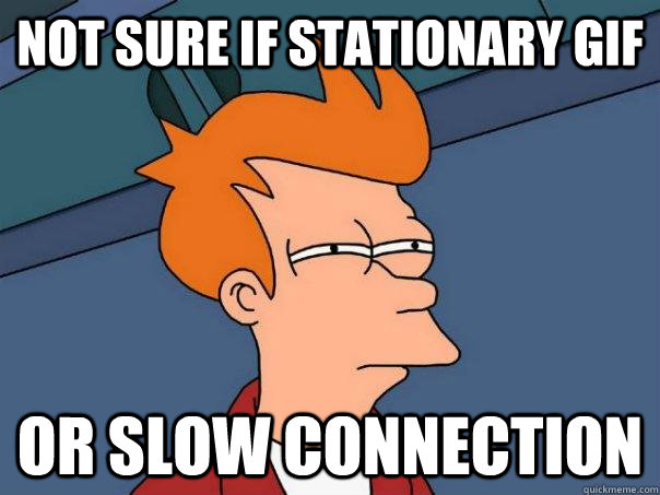 NOT SURE IF stationary gif or slow connection  Futurama Fry