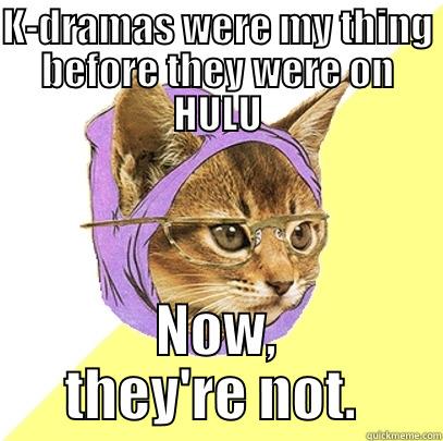 K-DRAMAS WERE MY THING BEFORE THEY WERE ON HULU NOW, THEY'RE NOT.  Hipster Kitty