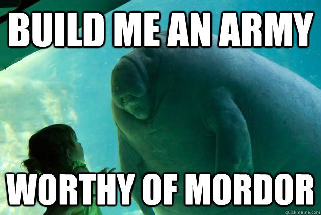 build me an army worthy of mordor - build me an army worthy of mordor  Overlord Manatee