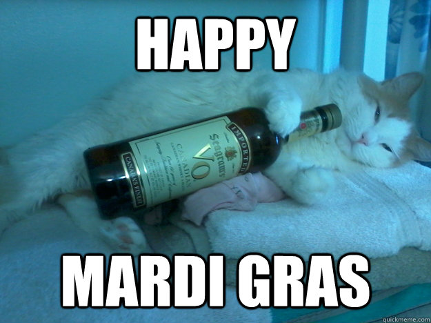 Happy mardi gras - Happy mardi gras  Drunk cat Mardi Gras