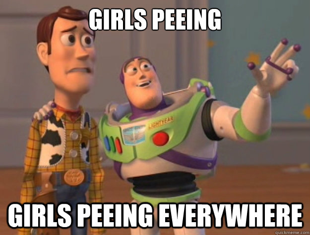 girls peeing girls peeing everywhere  Buzz Lightyear