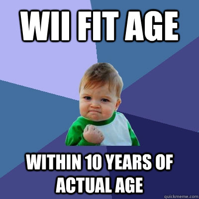 Wii fit age within 10 years of actual age  Success Kid