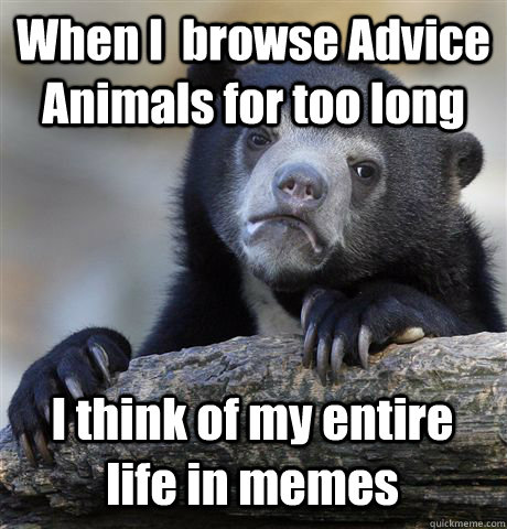 When I  browse Advice Animals for too long I think of my entire life in memes  Confession Bear