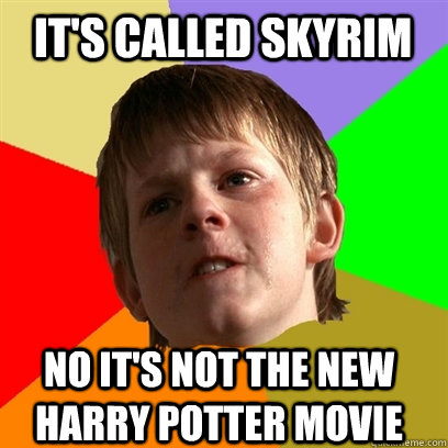 It's Called Skyrim No it's not the new Harry POtter Movie  Angry School Boy