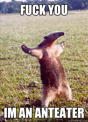 Fuck you
 im an anteater  Defiace Anteater