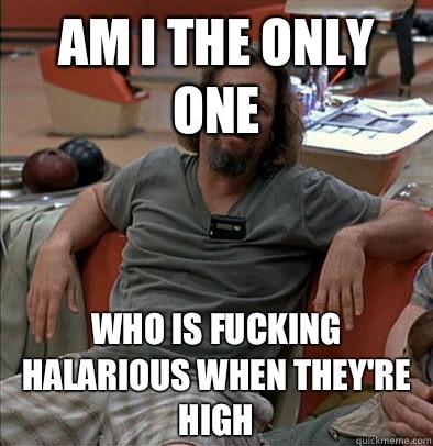 Am I the only one Who is fucking halarious when they're high - Am I the only one Who is fucking halarious when they're high  The Dude