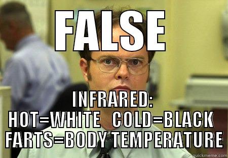 The Airport Fart is Fake - FALSE INFRARED: HOT=WHITE   COLD=BLACK   FARTS=BODY TEMPERATURE Schrute