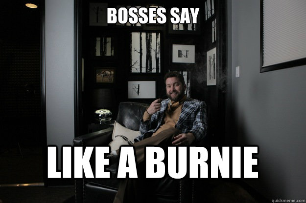 Bosses say like a burnie  benevolent bro burnie