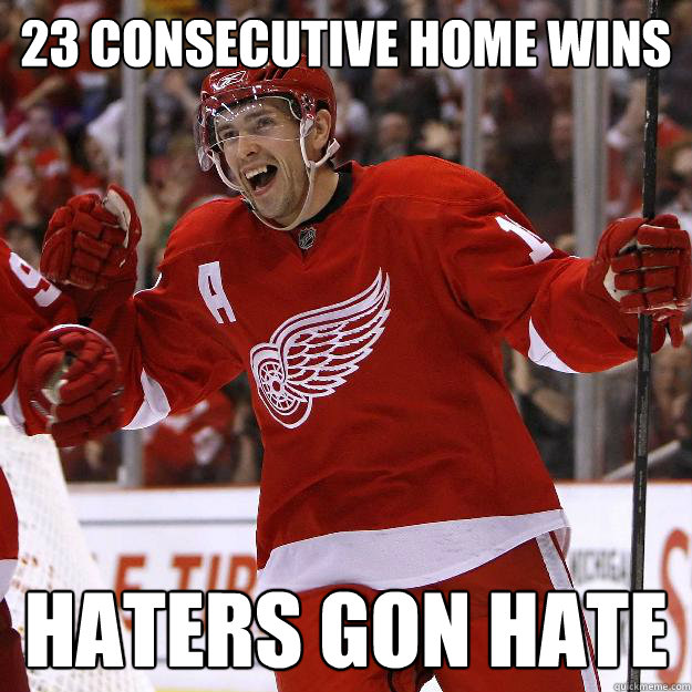 23 consecutive home wins haters gon hate  