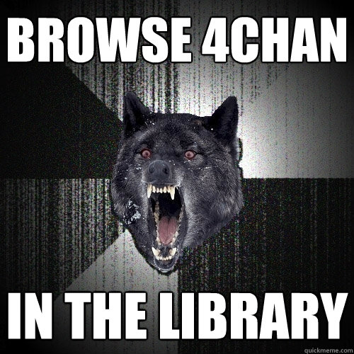 Browse 4chan In the Library  Insanity Wolf