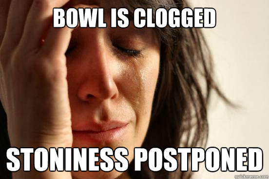 bowl is clogged stoniness postponed  First World Problems