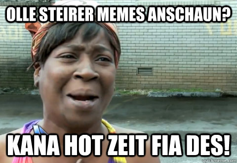 Olle Steirer memes anschaun? Kana hot Zeit fia des!  aint nobody got time