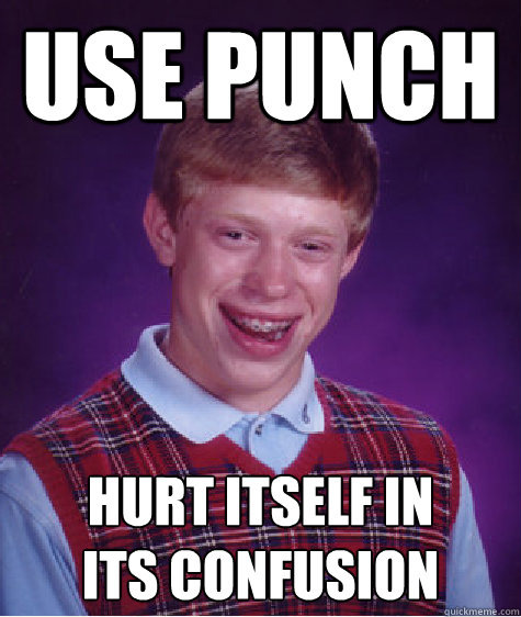 use punch Hurt Itself in
its confusion  Bad Luck Brian