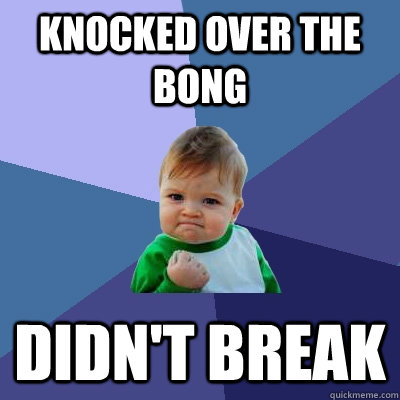 Knocked over the bong didn't break - Knocked over the bong didn't break  Success Kid