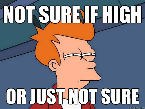 not sure if high or just not sure  Futurama Fry