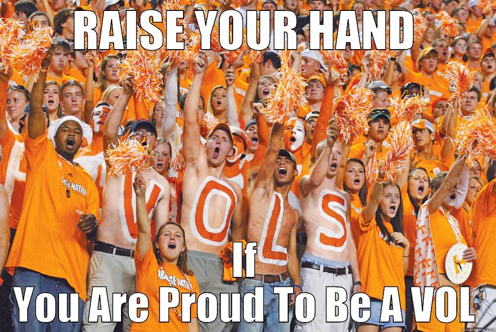 RAISE YOUR HAND IF YOU ARE PROUD TO BE A VOL Misc