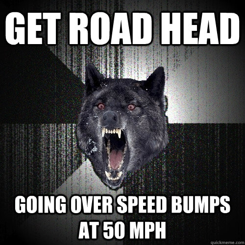 Get road head going over speed bumps at 50 mph  Insanity Wolf