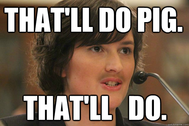 That'll do Pig. that'll   do.  Slut Sandra Fluke