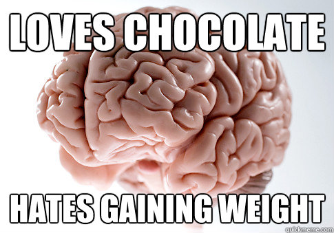 Loves chocolate hates gaining weight  Scumbag Brain