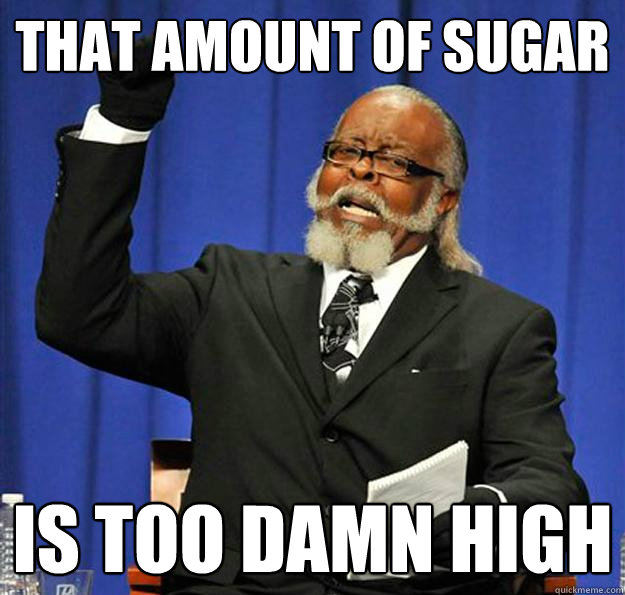 That amount of sugar Is too damn high - That amount of sugar Is too damn high  Jimmy McMillan