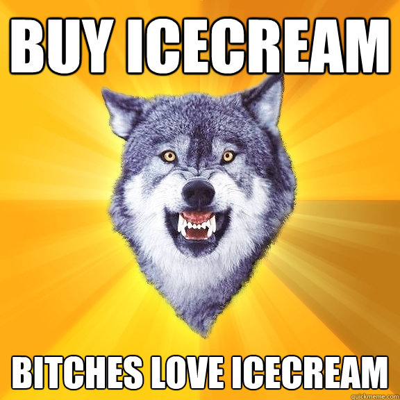 Buy icecream bitches love icecream  Courage Wolf