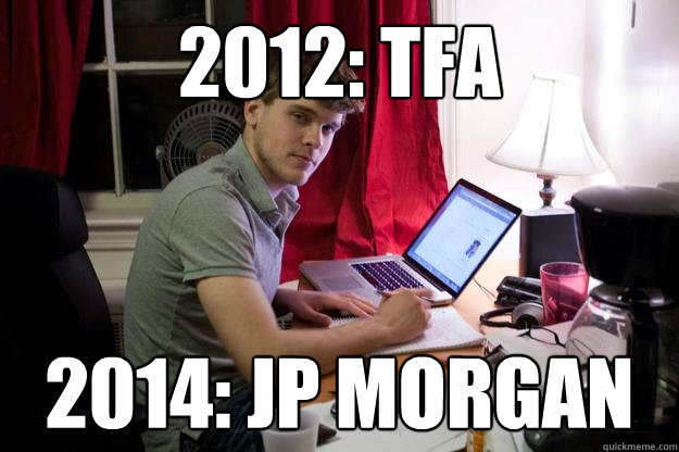 2012: TFA 2014: jp morgan - 2012: TFA 2014: jp morgan  Harvard Douchebag